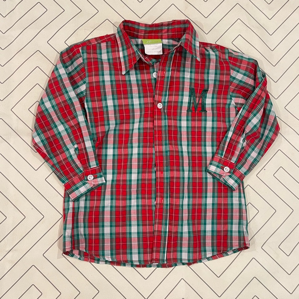 Classic Whimsy Holiday Plaid Button Down